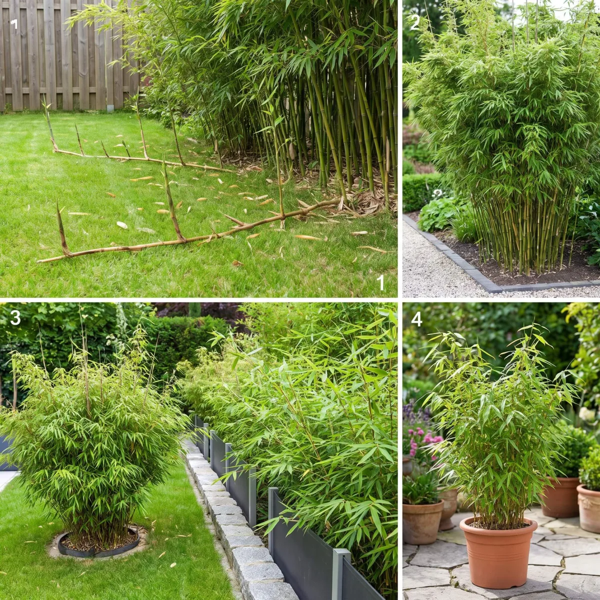 Bambus Ausläufer versus nicht wuchernd im Gartenvergleich