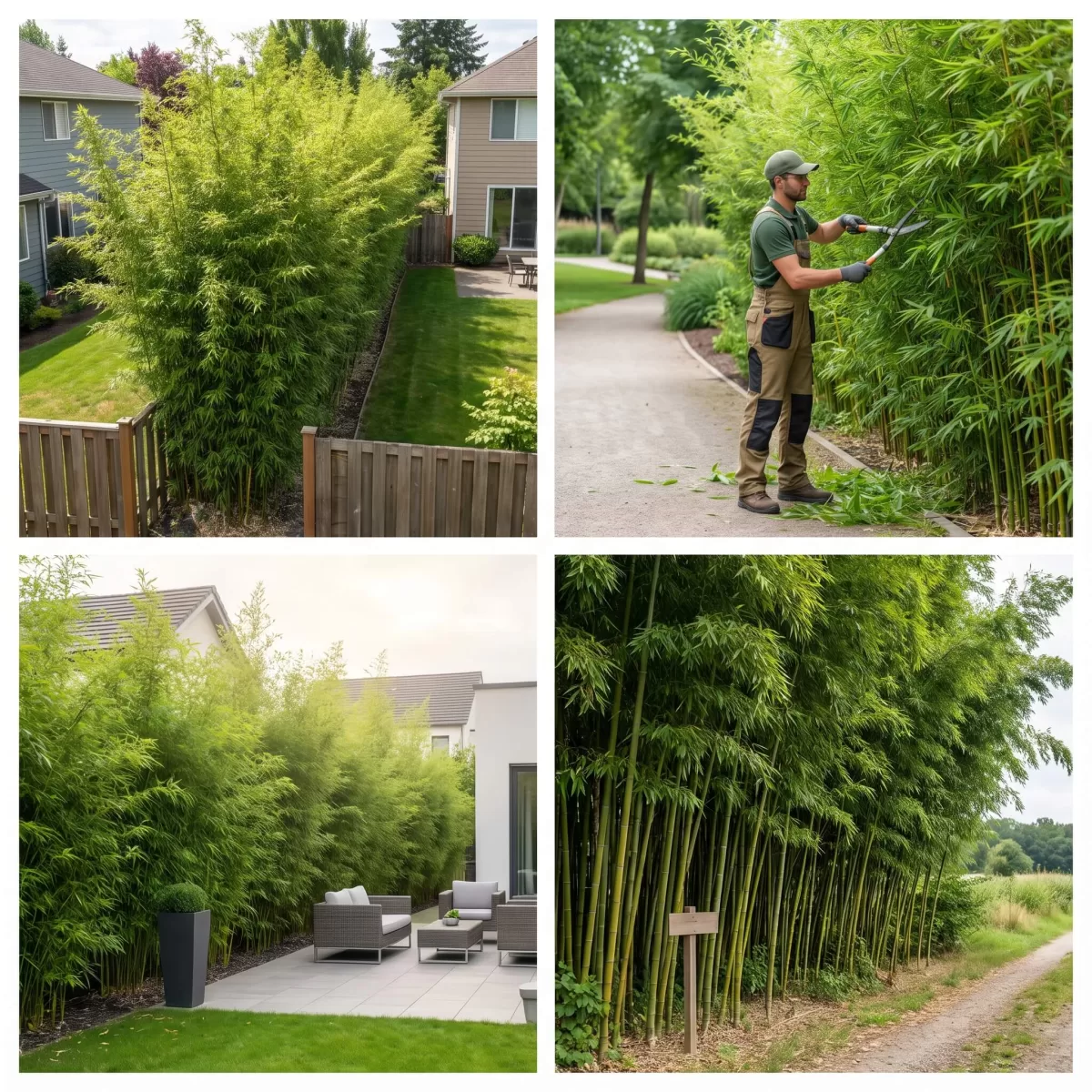 Bambus Hecke Grenze Nachbarn dichte grüne Sichtschutzhecke
