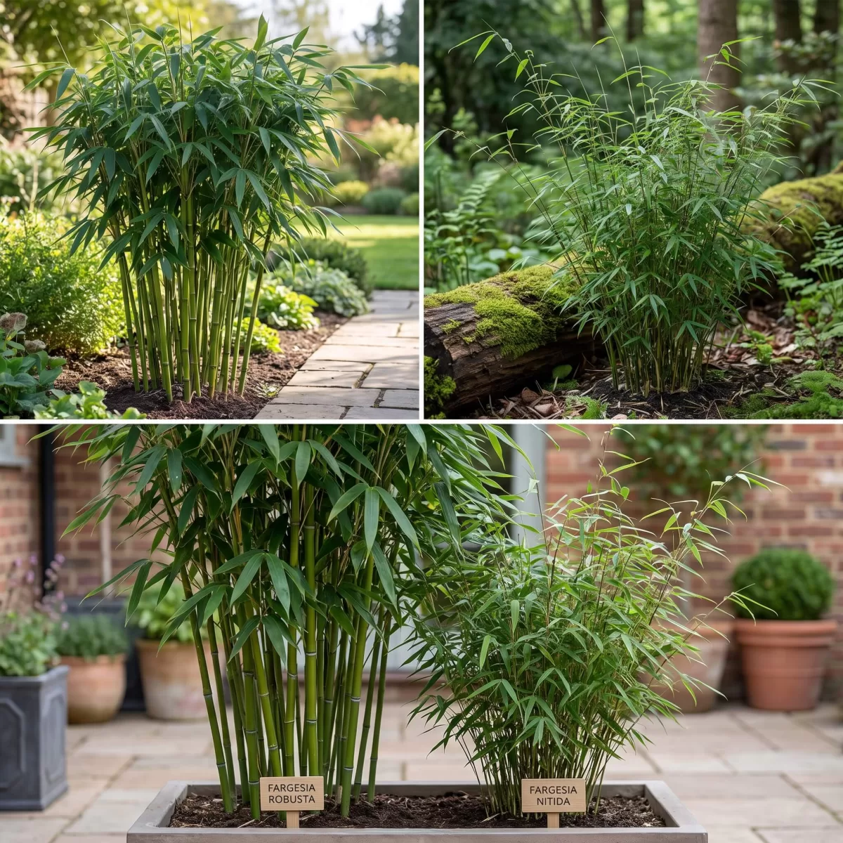 fargesia robusta nitida vergleich nebeneinander im Garten gepflanzt