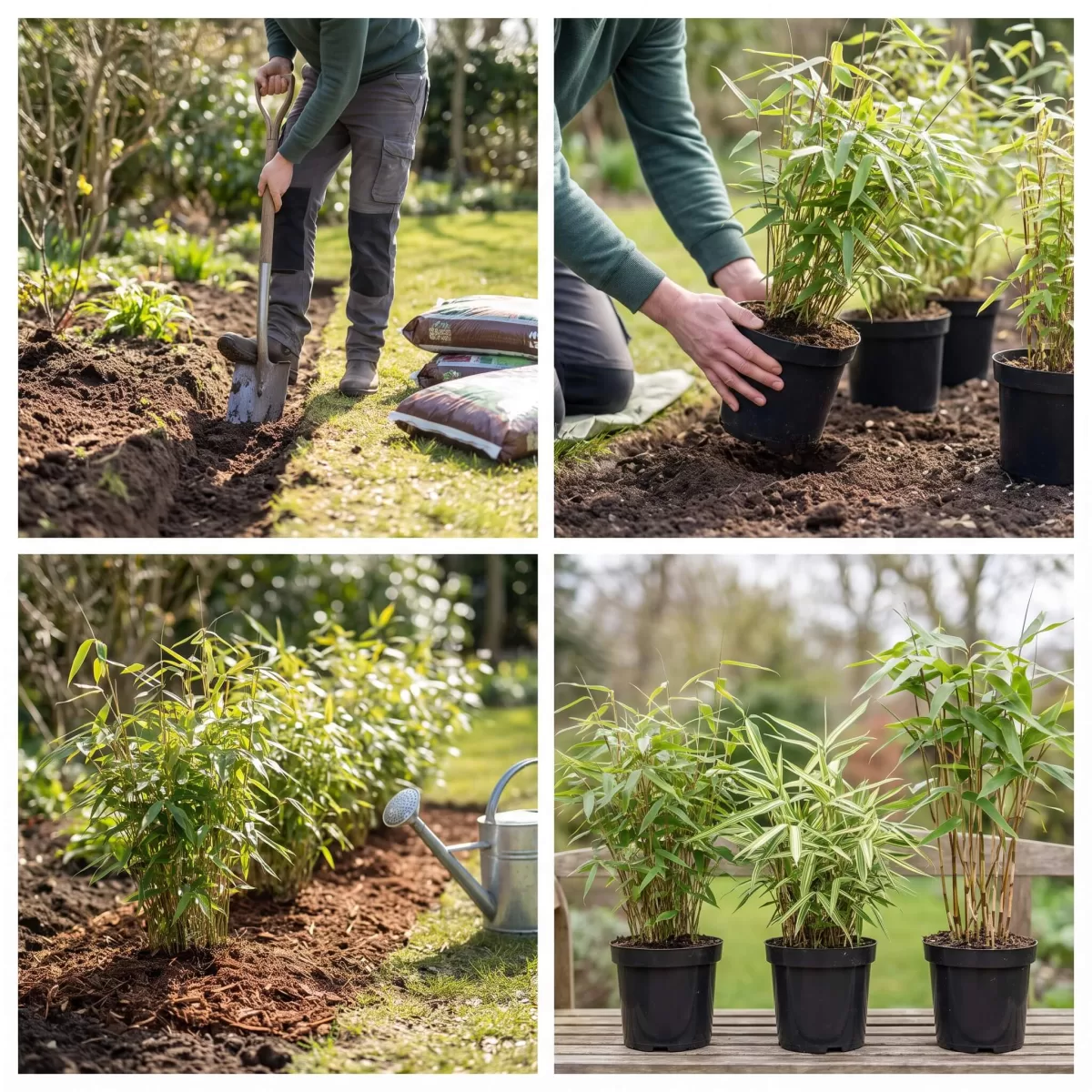 Fargesia Sorten Vergleich Bambushecke Frühjahr pflanzen Garten