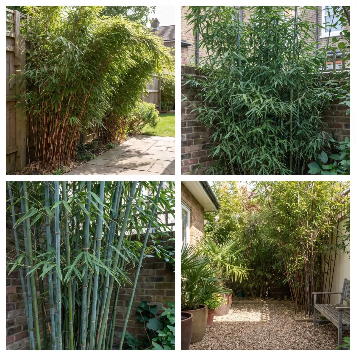 Kleiner Garten mit Fargesia Bambus als Sichtschutzhecke