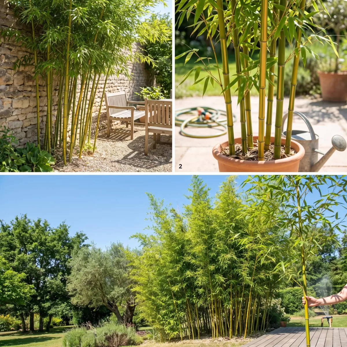 Phyllostachys aureosulcata Halme gelb-grün sonniger Garten