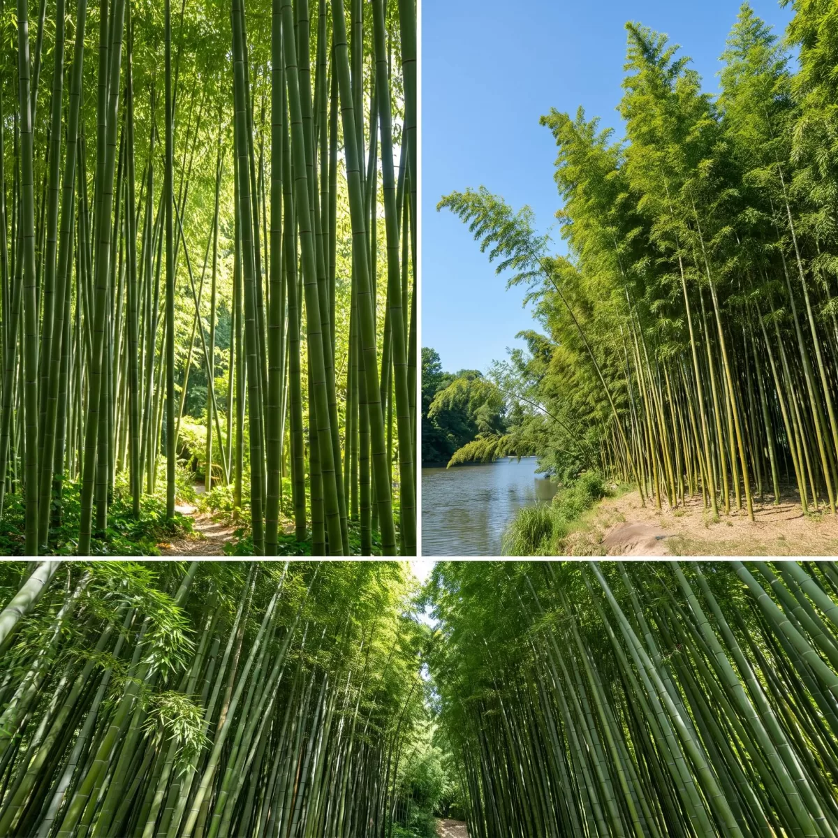 Phyllostachys Bambus mit hohen Halmen im Sommer, bis zu zehn Meter hoch