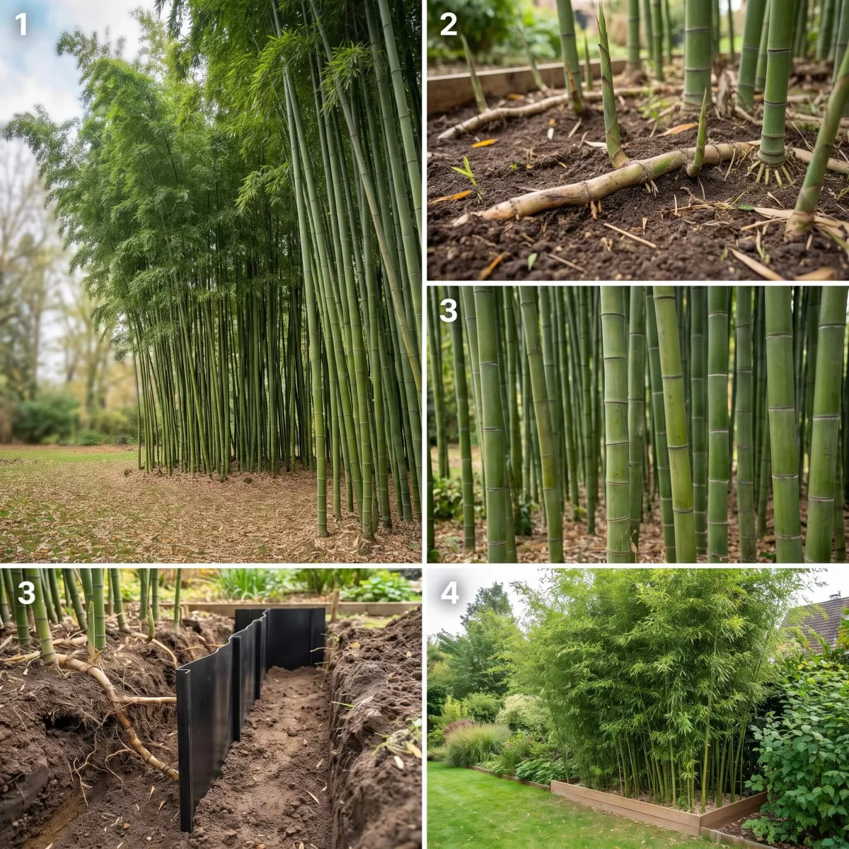 Rhizomsperre einbauen für Phyllostachys Bambus im Garten, Querschnitt
