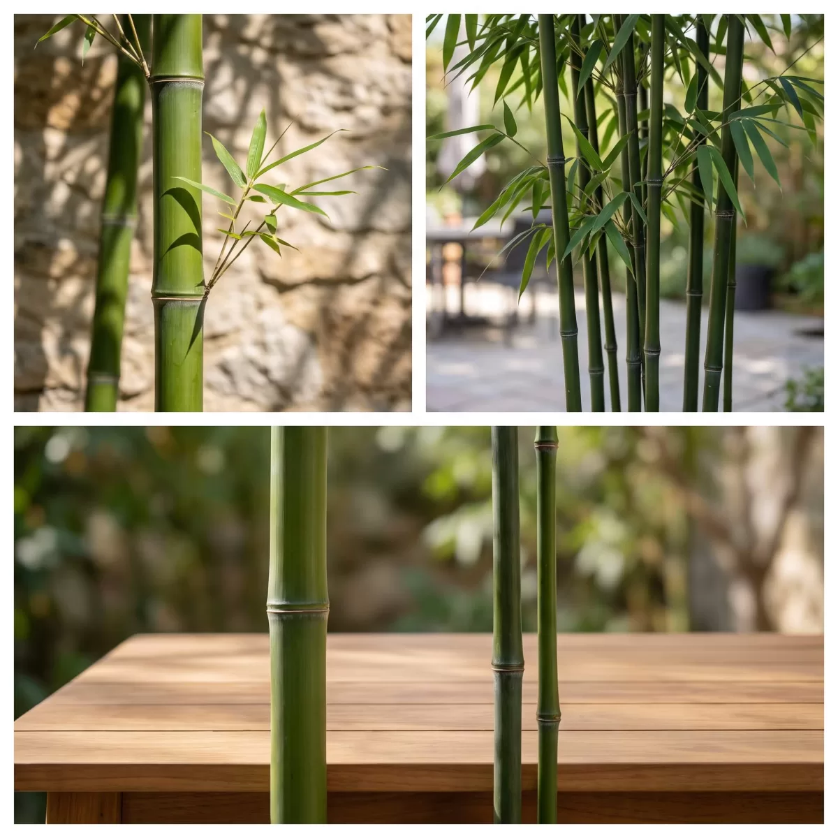 Vergleich Phyllostachys vivax und bissetii Halme und Blätter Nahaufnahme