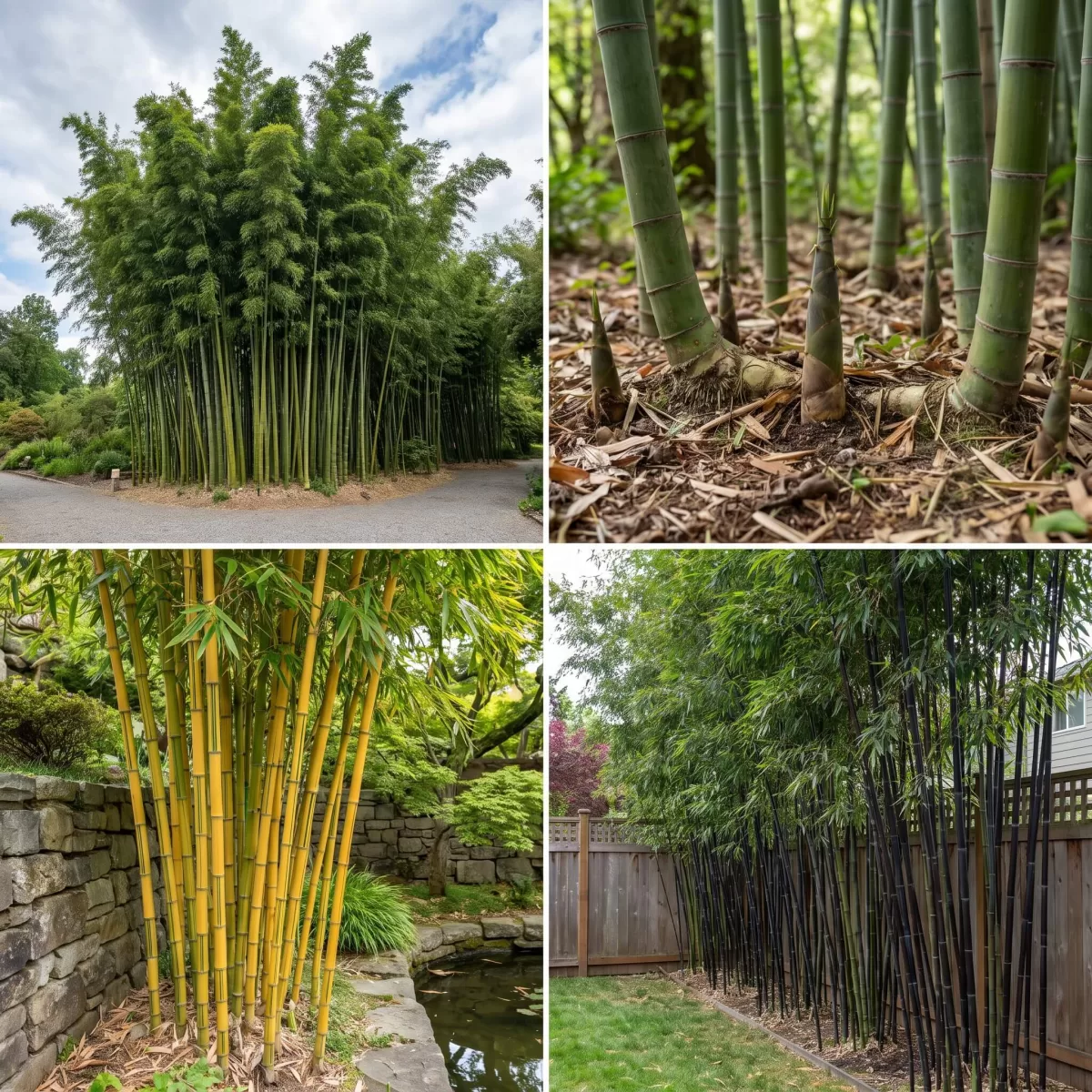 Vergleich verschiedener Phyllostachys Sorten, Wuchshöhe und Halmdurchmesser